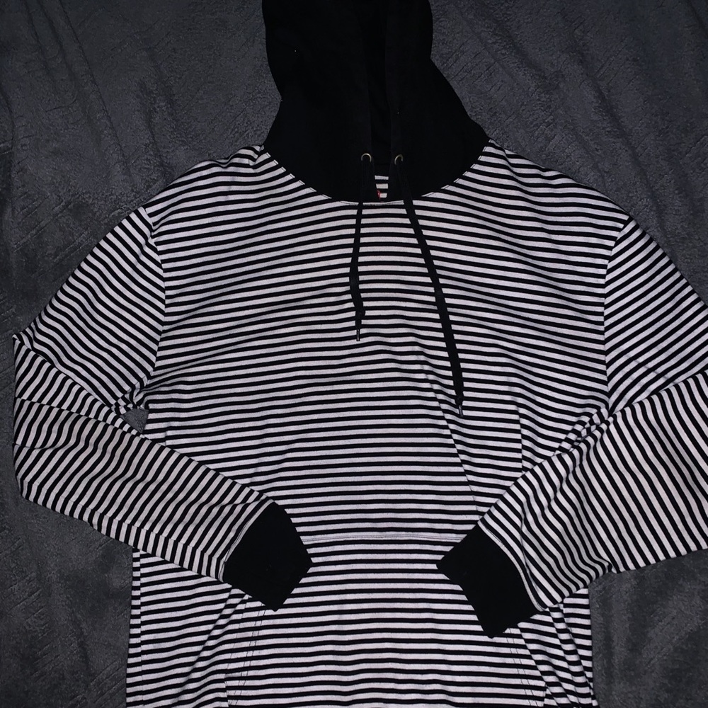 Striped Black and white Hoodie